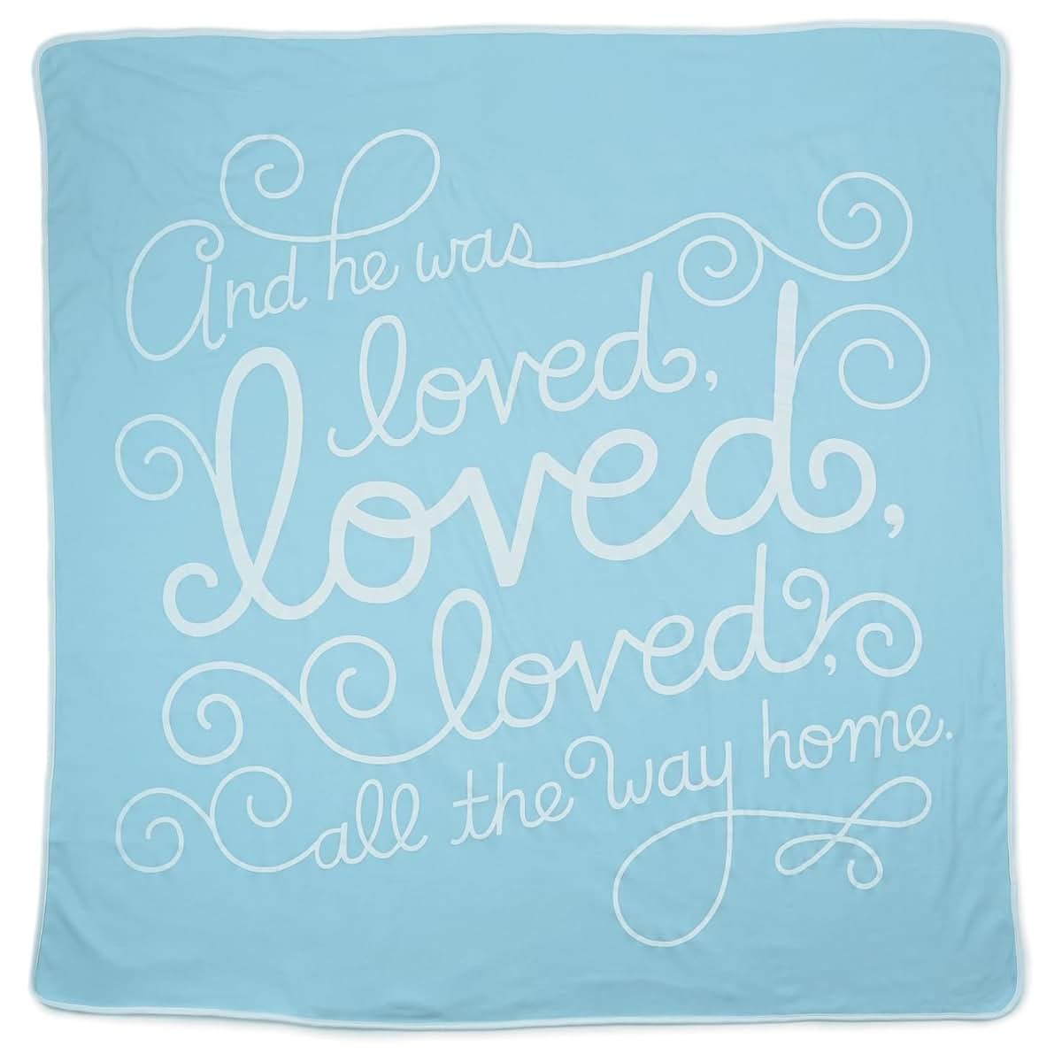 Hallmark Loved Baby Boy Blue Blanket