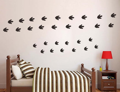 Mozamy Creative Dinosaur Footprints Wall Decals (32 Count) Dinosaur Wall Decals Dinosaur Tracks Decals Removable Peel