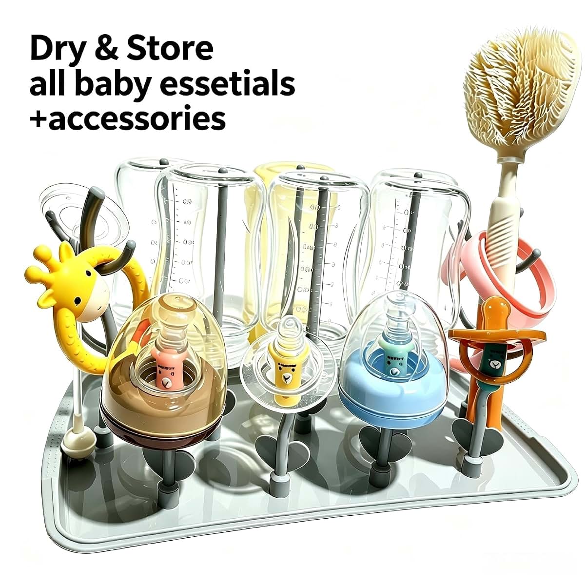 Ai.sbabamama Baby Bottle Drying Rack: Large Vertical Space Saving Holder (photo 3)