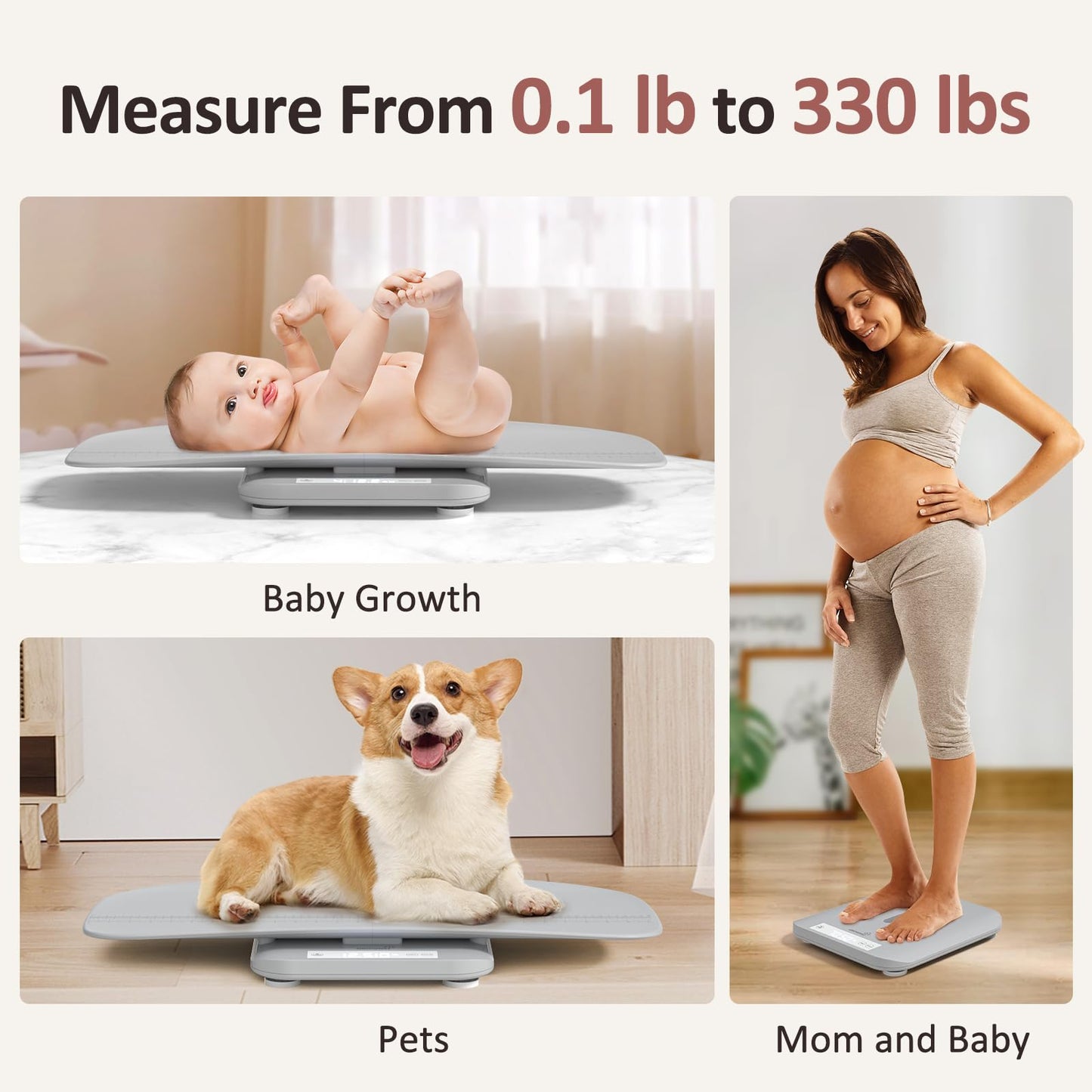 Baby Scale and Height Measuring Device with Hold Function