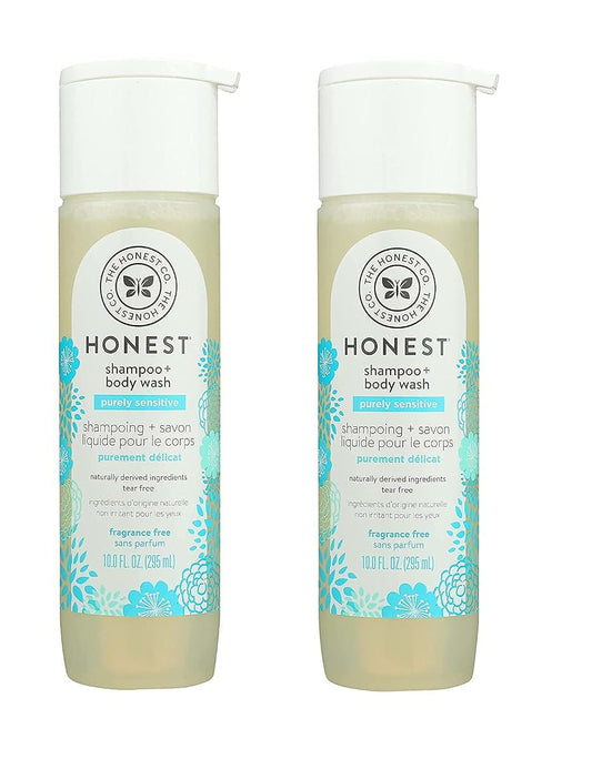 The Honest Company Purely Simple Fragrance-Free Shampoo + Body Wash 10 Fl Oz Pack of 2