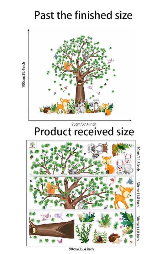 Wallmeii Forest Animals Tree Wall Decals - 3 Piece Set (photo 2)