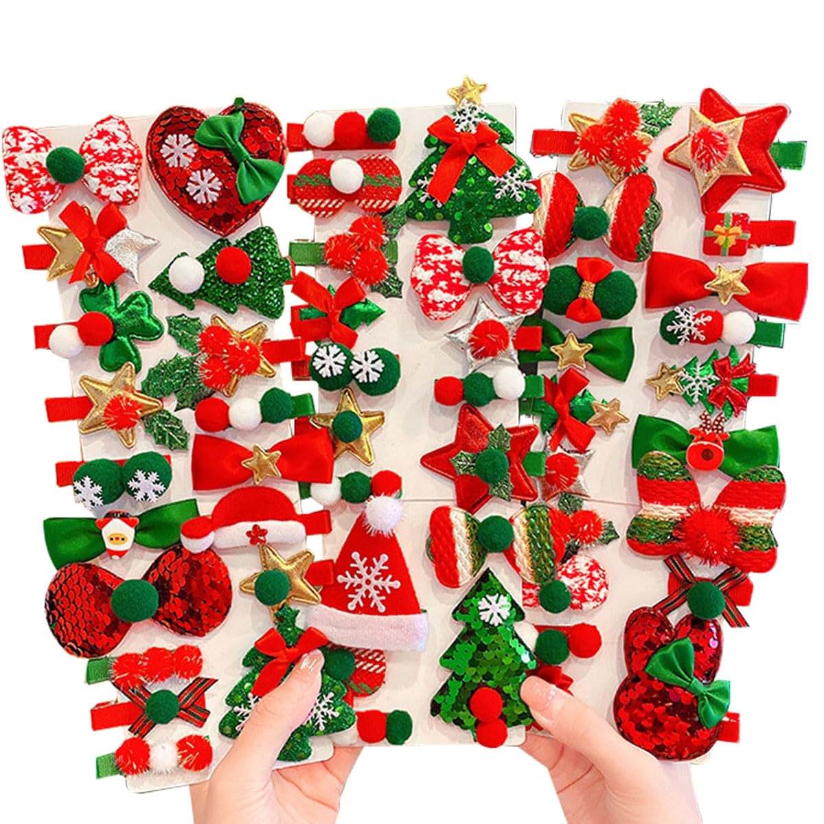 Ewanda Store 30-Piece Christmas Baby Girls Hair Clips