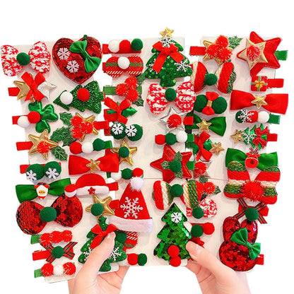 Ewanda Store 30-Piece Christmas Baby Girls Hair Clips
