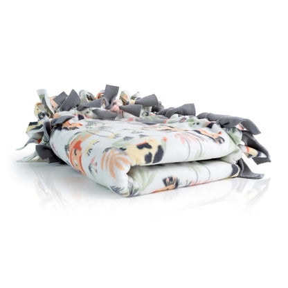 RCA Home Products Handcrafted Baby/Toddler Tie Blanket, Sweet Jungle Cuddles Print, 46 x 30 Inch