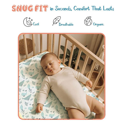 Threadmill 100% Organic Cotton Fitted Crib Sheets, 2 Pack