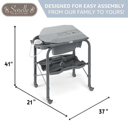 Sorelle Furniture Bagnetto Cambio Portable Baby Bathtub with Changing Table, Foldable Infant Diaper Changing Station (photo 2)