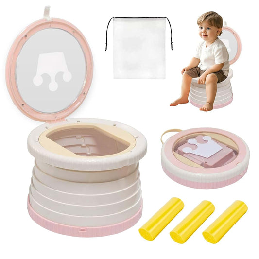 SunnySmile Portable, Foldable Potty seat for Toddler, Training Toilet Seat Emergency Toilet The Bottom Has the Function