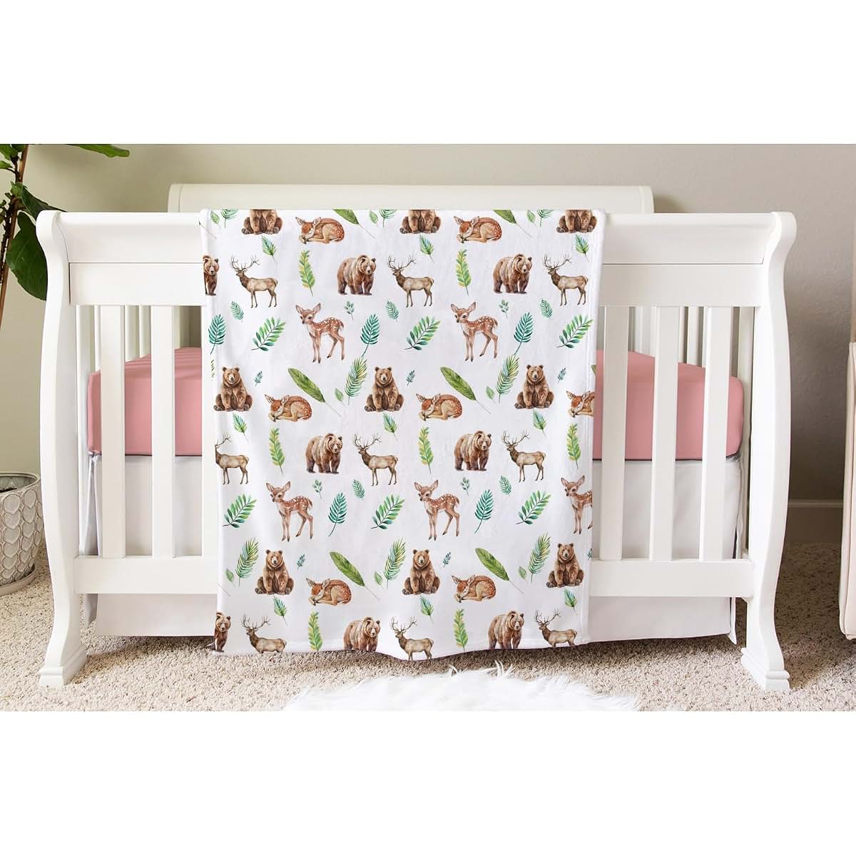 SqtmuHLuo Animal Baby Blanket Flannel Plush Nursery Bed Blanket (photo 4)