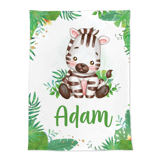 Voz Personalized Baby Blankets with Name, Customized Baby Blankets for Boys - Zebra Baby Blanket, Best Gift for Baby
