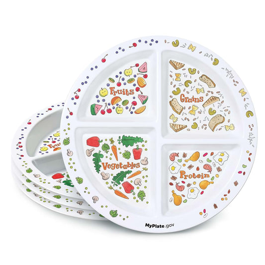 Portion Plates MyPlate for Kids, Set of 4, 8" Divider Plates