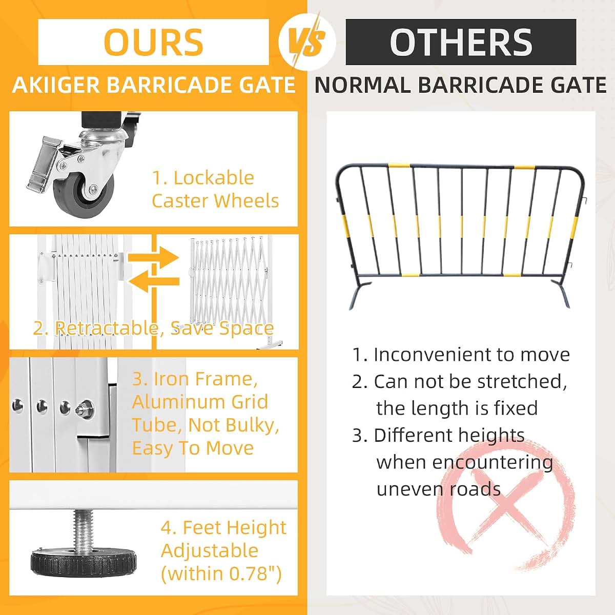 AkiiGer Metal Expandable Barrier Fence Gate for Dogs and Pets