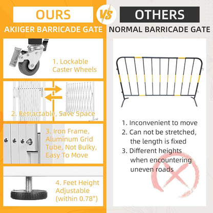 AkiiGer Metal Expandable Barrier Fence Gate for Dogs and Pets