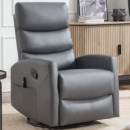 BabyOneStop Rocker Recliner Chair with 360° Swivel, Massage and Heat