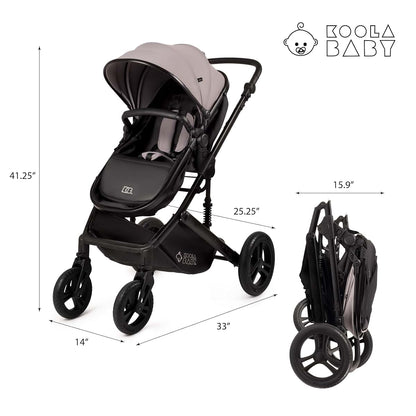 Koolababy 2-in-1 Foldable Baby Stroller for Newborn to Toddler