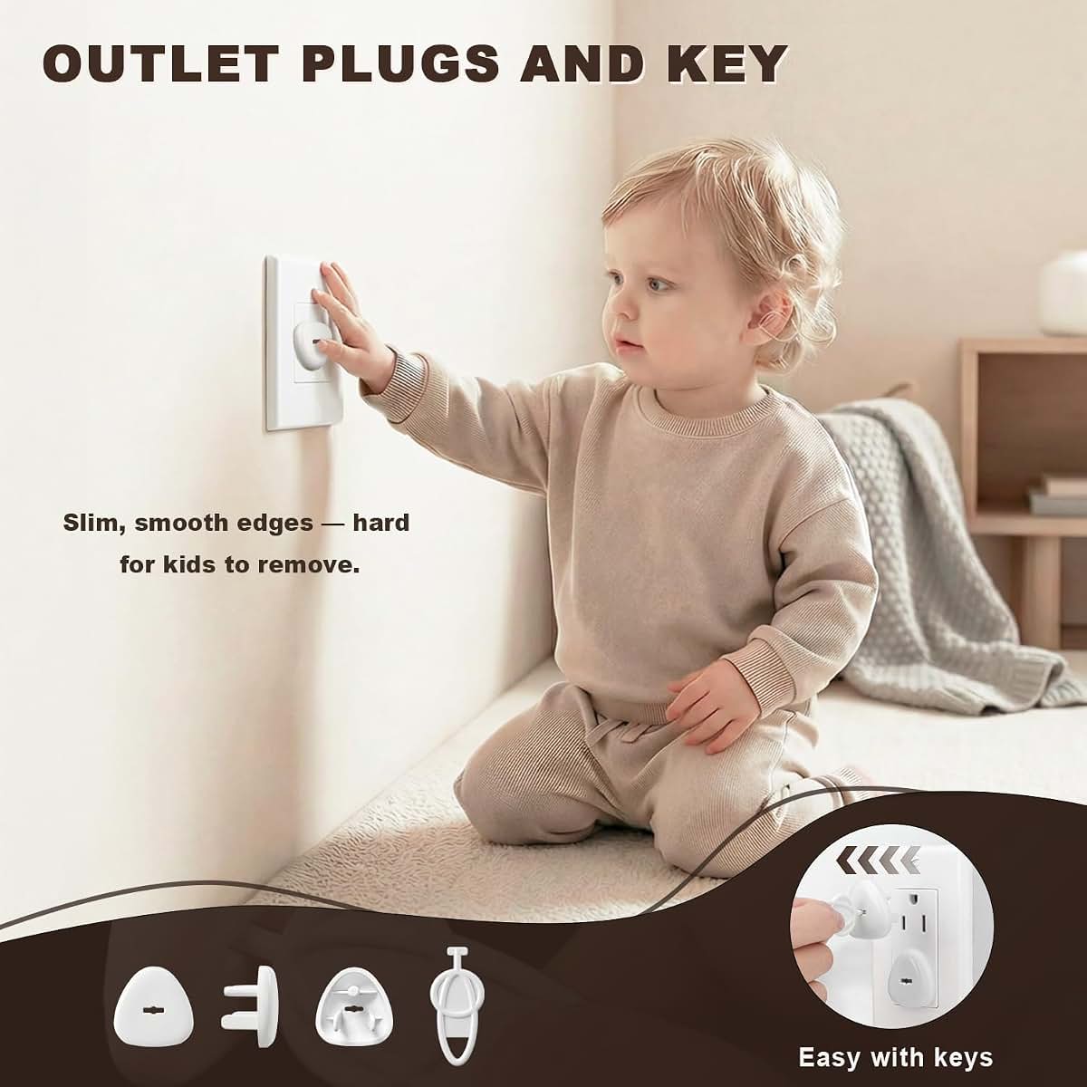 Hoxutym 45-Piece Baby Proofing Kit With Cabinet Locks, Corner Guards, And Outlet Covers