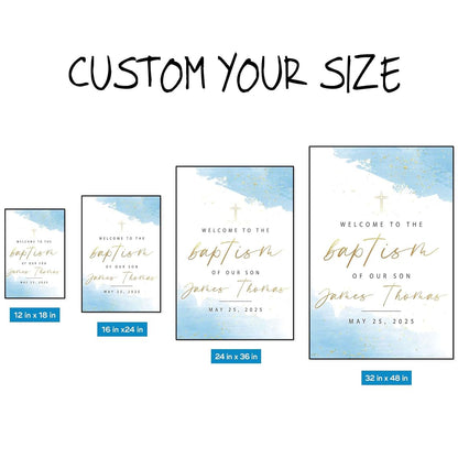 Motive Gift Dusty Blue Baptism Welcome Sign Poster