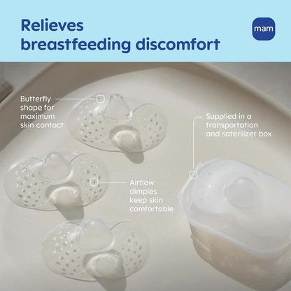 MAM Nipple Shields for Breastfeeding Large 23mm, 2 Pack
