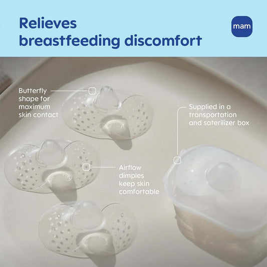 MAM Nipple Shields for Breastfeeding Large 23mm, 2 Pack