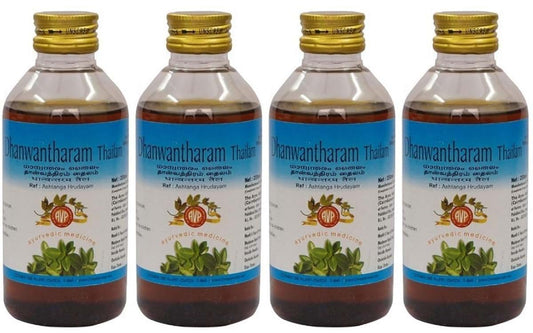 Arya Vaidya Pharmacy Dhanwantharam Thailam 200ml Pack of 4