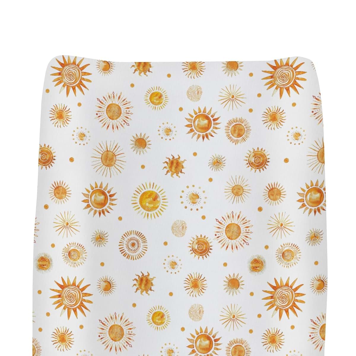 Watercolor Boho Sun Totem Changing Pad Covers for Nursery