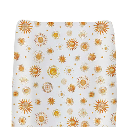 Watercolor Boho Sun Totem Changing Pad Covers for Nursery