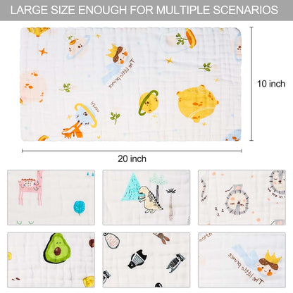 FOOK FISH Muslin Baby Burp Cloths - 6 Pack 100% Cotton Absorbent Washcloths (photo 2)