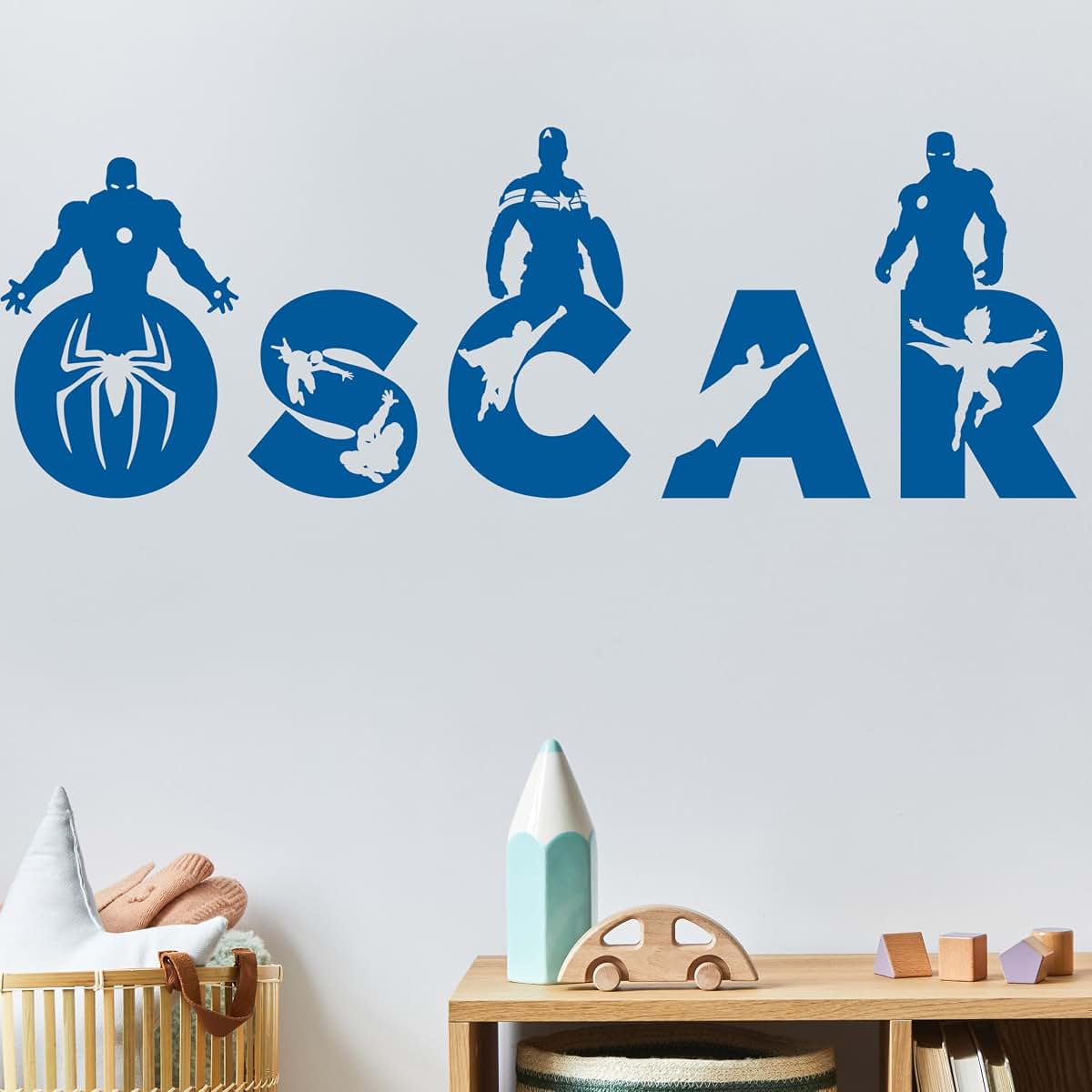 Megapolis Superhero Custom Wall Name Decal for Nursery and Bedroom Decor