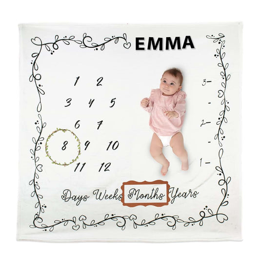 Patucia Unisex Monthly Milestone Blanket for Baby Growth Chart Tracking