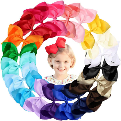 Oaoleer 20-Piece Grosgrain Ribbon Hair Bows With Alligator Clips, 4.5 Inch