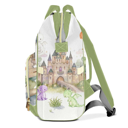 NZOOHY Fairyland Castle Dragons Personalized Diaper Bag Backpack with Name,Custom Mommy Bag Gifts Nappy Backpack for (photo 3)