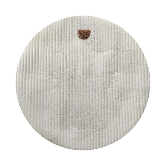 JSGHGDF Lovely Kids Play Mat Round Crawling Mat Nursery Rug with Embroidery Print Removable Washable Baby Floor Carpet