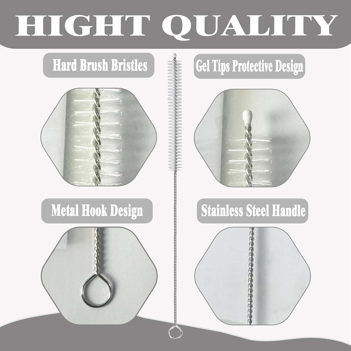 CIDYAUST Multi-Size Straw Cleaner Brush Set for Tumblers and Bottles