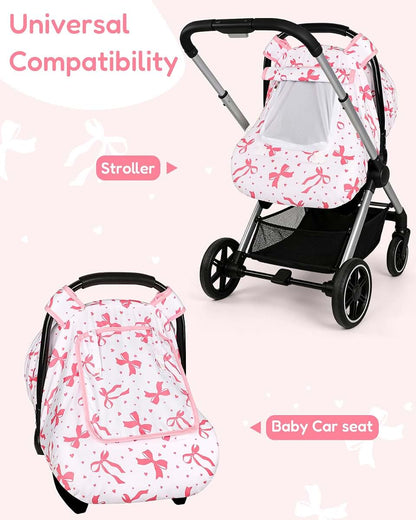 SWESEN Baby Car Seat Cover - Pink Bow (photo 3)