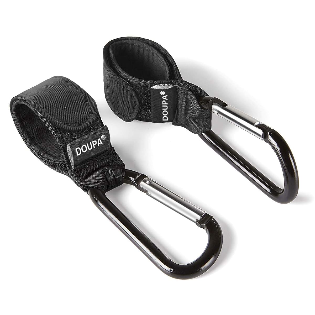 DOUPA Baby Stroller Hooks Clips Black and Silver 4 Piece Set (photo 2)