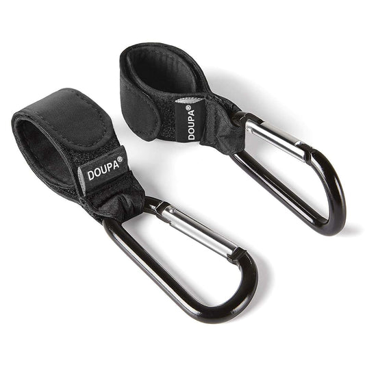 DOUPA Baby Stroller Hooks Clips Black and Silver 4 Piece Set (photo 2)