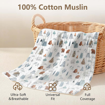 Muslin Cotton Car Seat Canopy Cover for Baby Boy or Girl