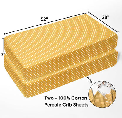 Bacati - Dots Stripes Gray Yellow 10 pc Unisex Baby Crib Bedding Set with 2 Crib Fitted Sheets (photo 3)