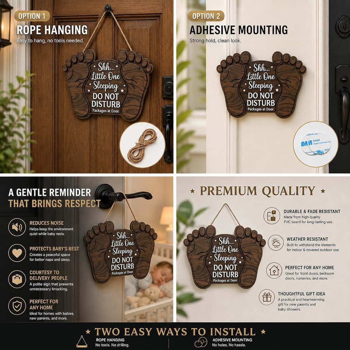 XJYHDY Baby Sleeping Sign for Front Door