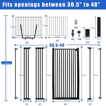 Rgqphantom 71" Extra Tall Pet Gate Pressure Mounted 30.5"-48"
