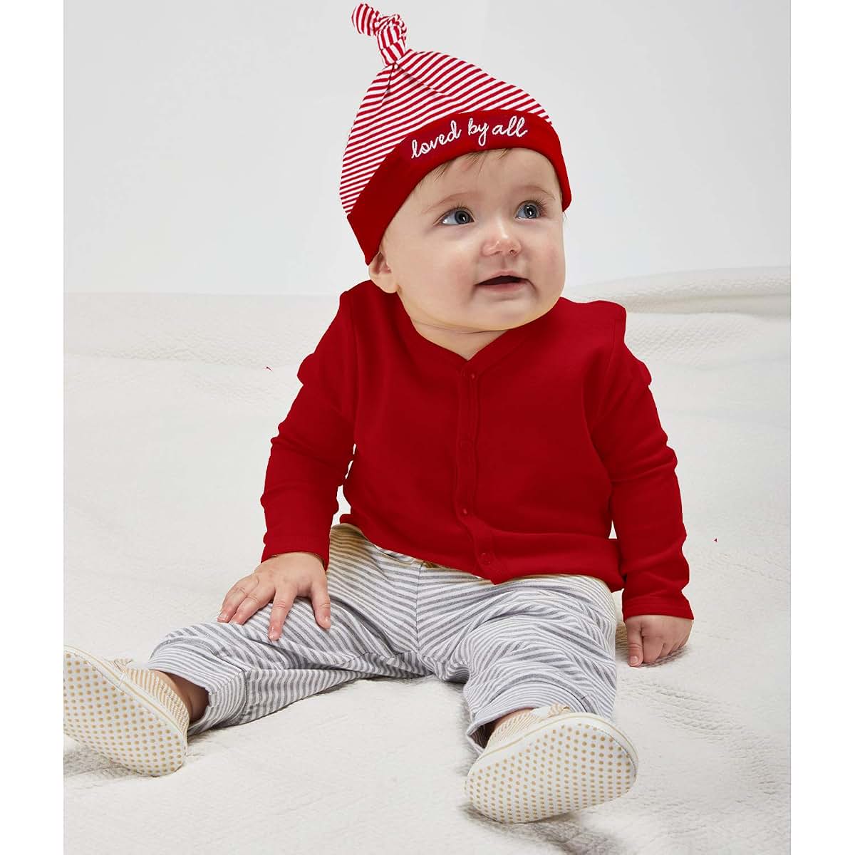 Stephan Baby Silly Sayings Stripey Knit Cap For Infants (photo 3)