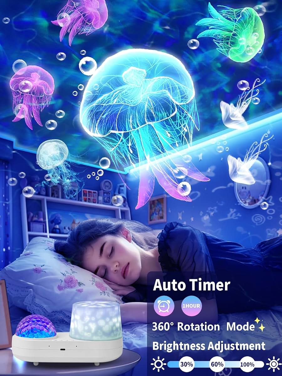Ocean Wave Projector Night Light for Kids Bedroom Decor