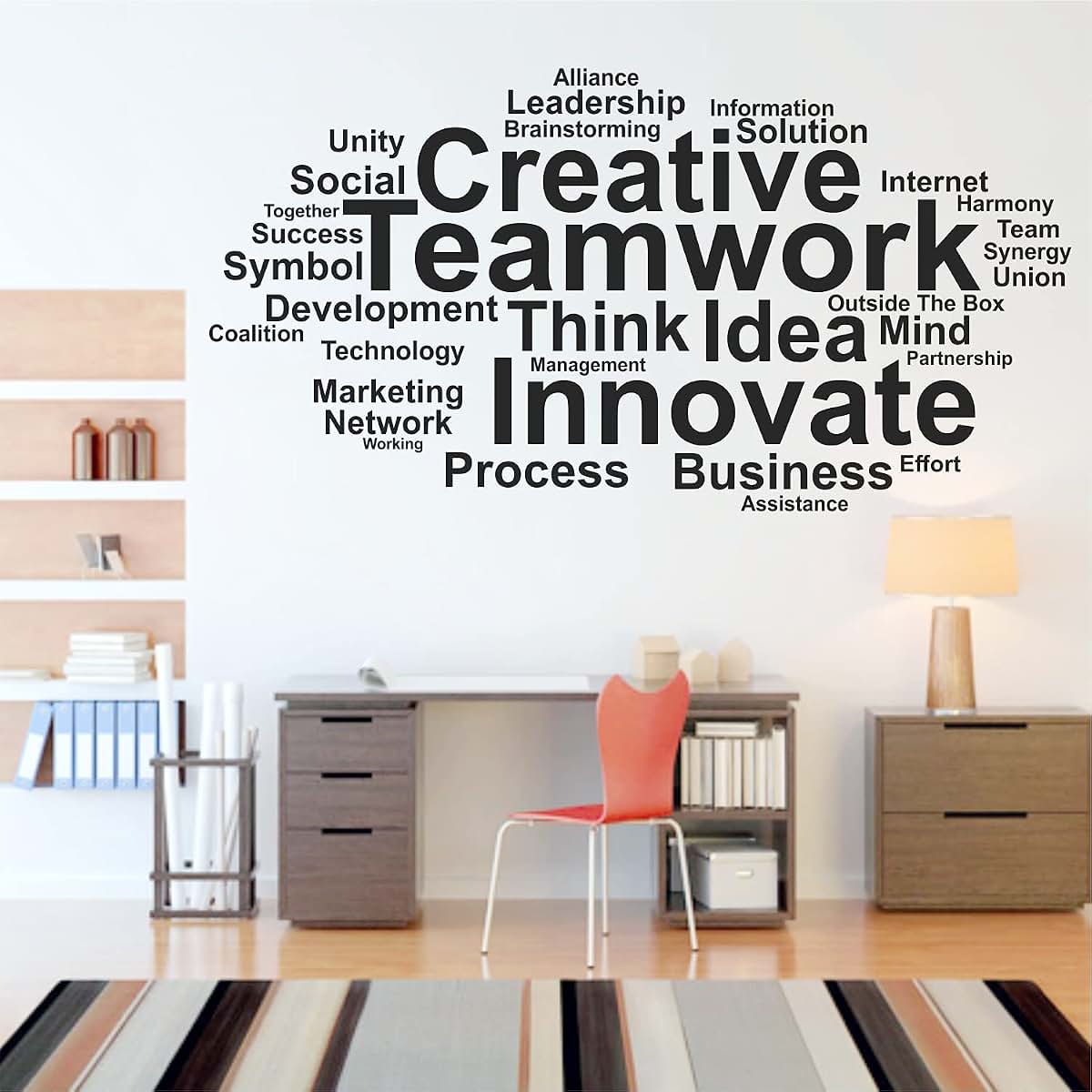 StickMe Team Work Typography Self-Adhesive Wall Sticker (photo 2)
