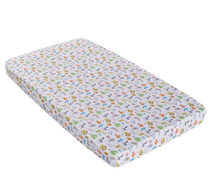 CribMATE White Animal Print Nursery Crib Fitted Sheet Lion Giraffe Zebra (photo 2)