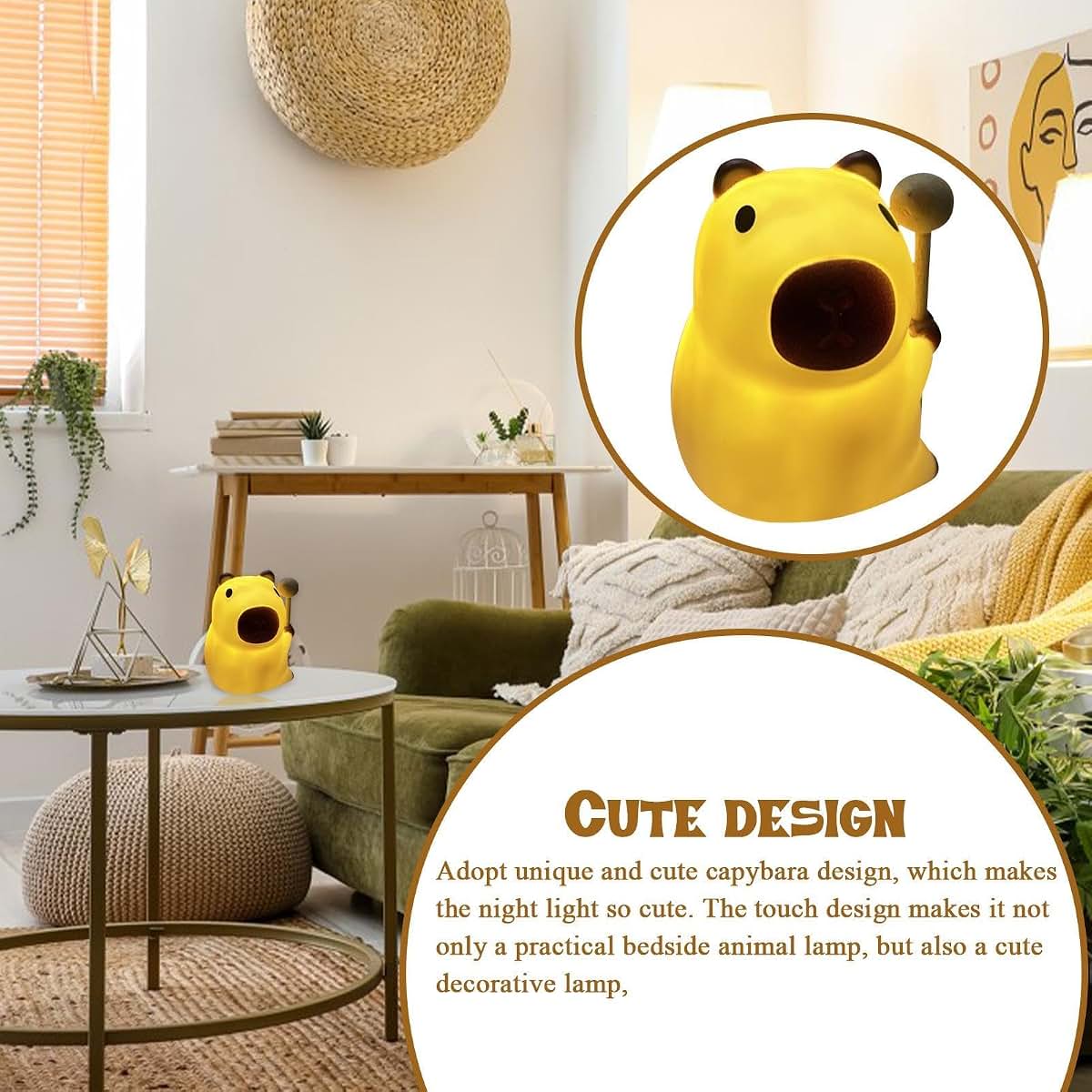 BabyOneStop Capybara Night Light Silicone Desk Lamp