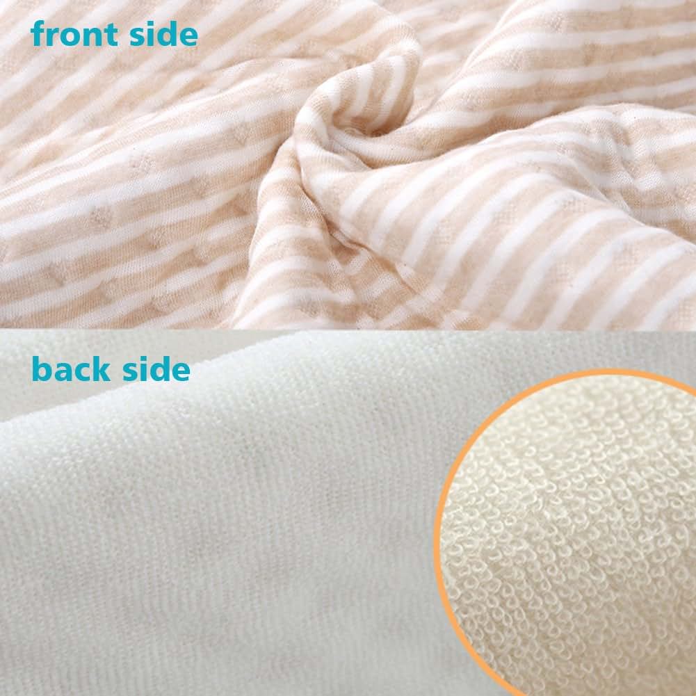 OhBuy Organic Cotton Waterproof Bassinet Bedding Pad - Brown-Stripe, Small (photo 4)