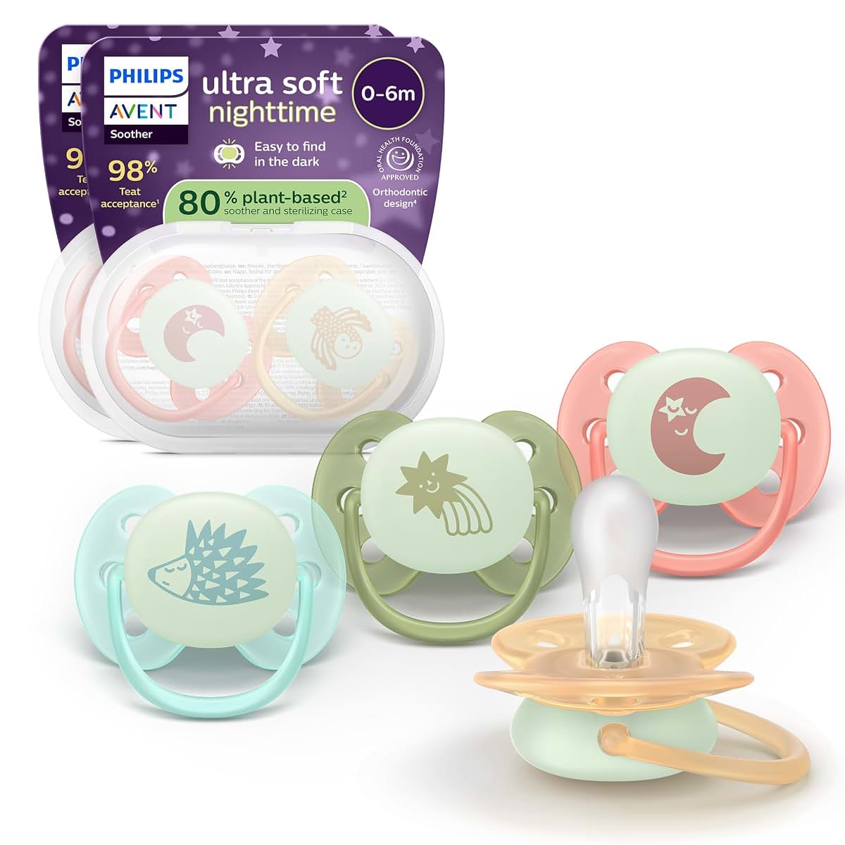 Philips Avent Ultra Soft Nighttime Pacifier 4-Pack