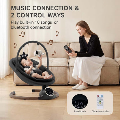 Momzelvi Infant Swing With 5-Point Harness And Bluetooth Music (photo 4)