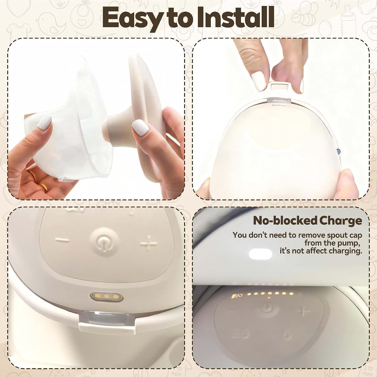 Breast Pump Spout Cap Replacement Kit for eufy Pumps
