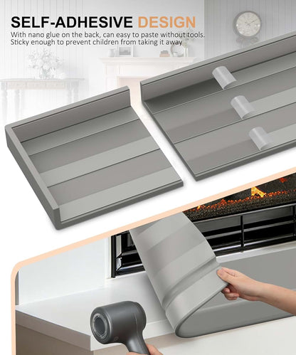 Fireplace Baby Proofing 80 Inch Corner Guard Hearth Cushion Grey NBR Memory Foam